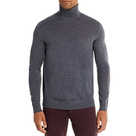 The Men's Store Merino Wool Turtleneck Sweater Med Grey Size 2XL